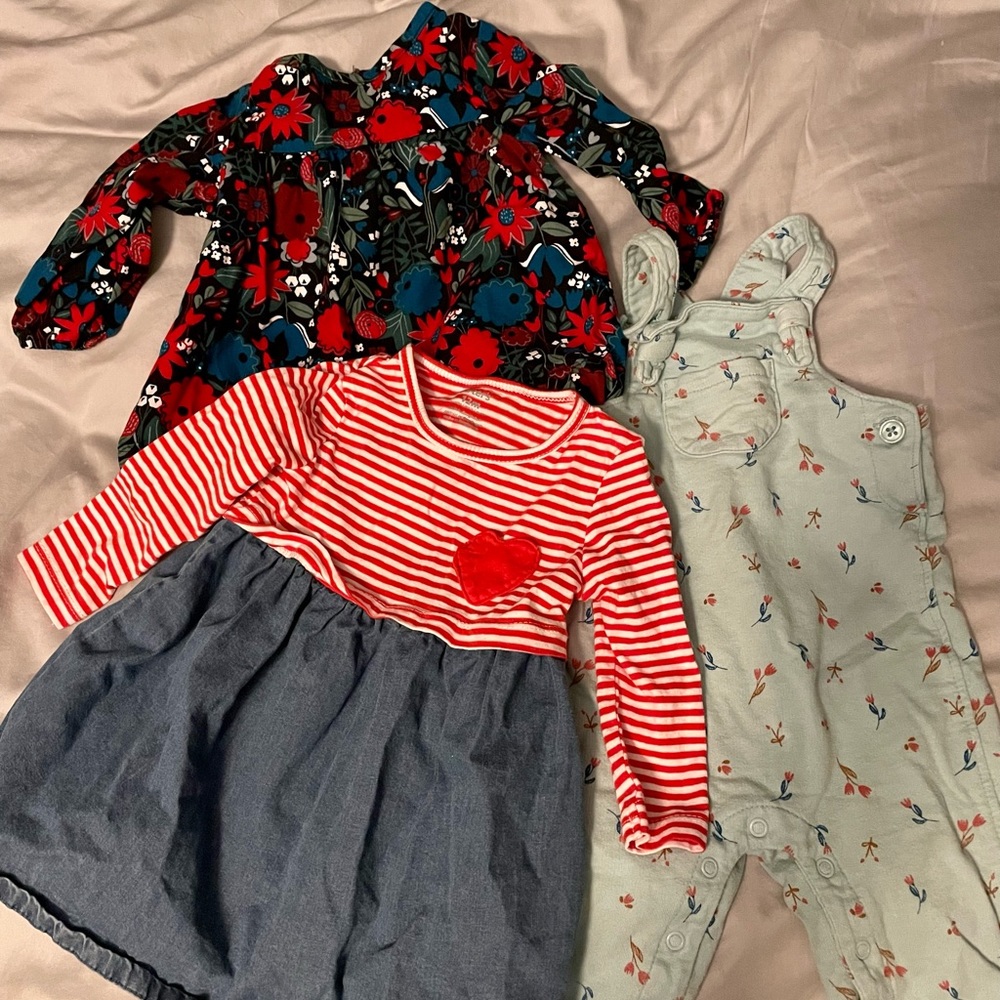 3 Girls Clothing Items, all sz 12 months